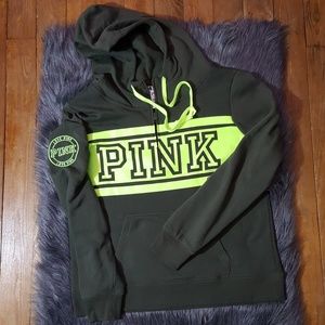 SOLD VS PINK Army Green Quarter-zip Hoodie